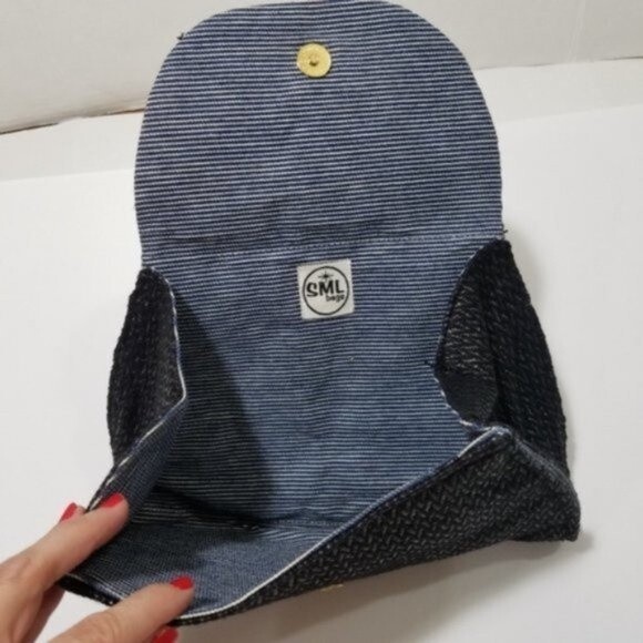 Shana Luther clutch black bag SML hand made in Brooklyn NYC fabric purse - Picture 7 of 11